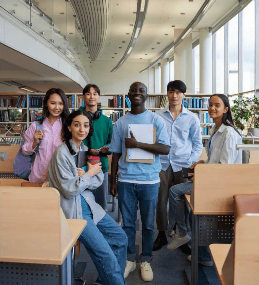Students at a campus orientation