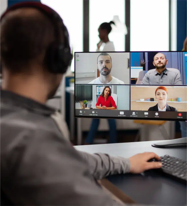 A virtual session on screen