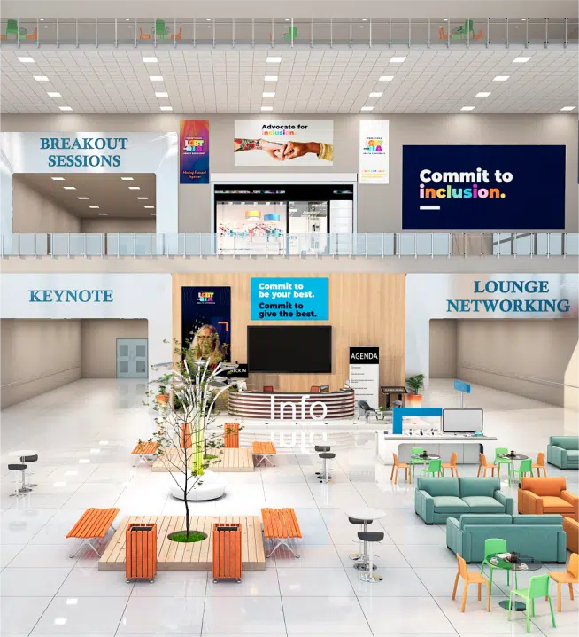 A virtual exhibitor booth